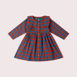 Burnt Ochre Check Sailor Dress