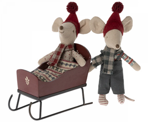 Maileg Red Mouse Sleigh