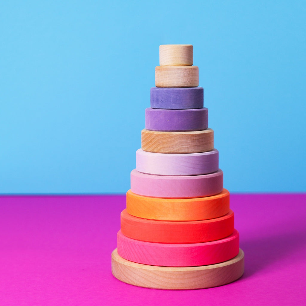 Neon Pink Conical Stacking Tower