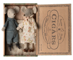 Grandma and Grandpa Mice in a Cigar Box