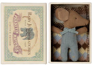 NEW Sleepy-Wakey Baby Mouse in a Matchbox, Blue