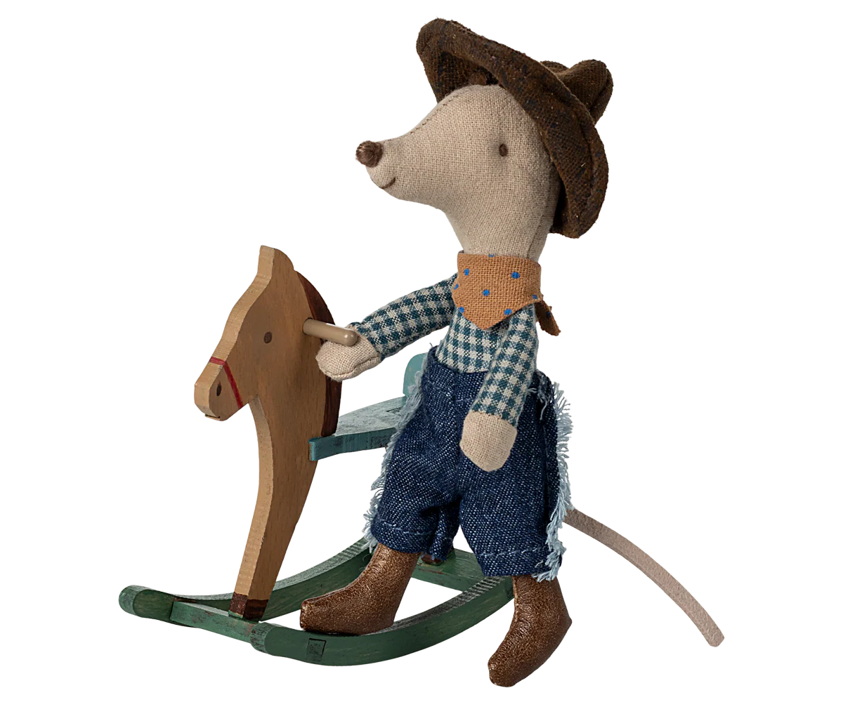 Miniature Rocking Horse with Little Brother Cowboy Mouse – Citizen Kid