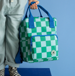 Small Squares Backpack Green/Blue