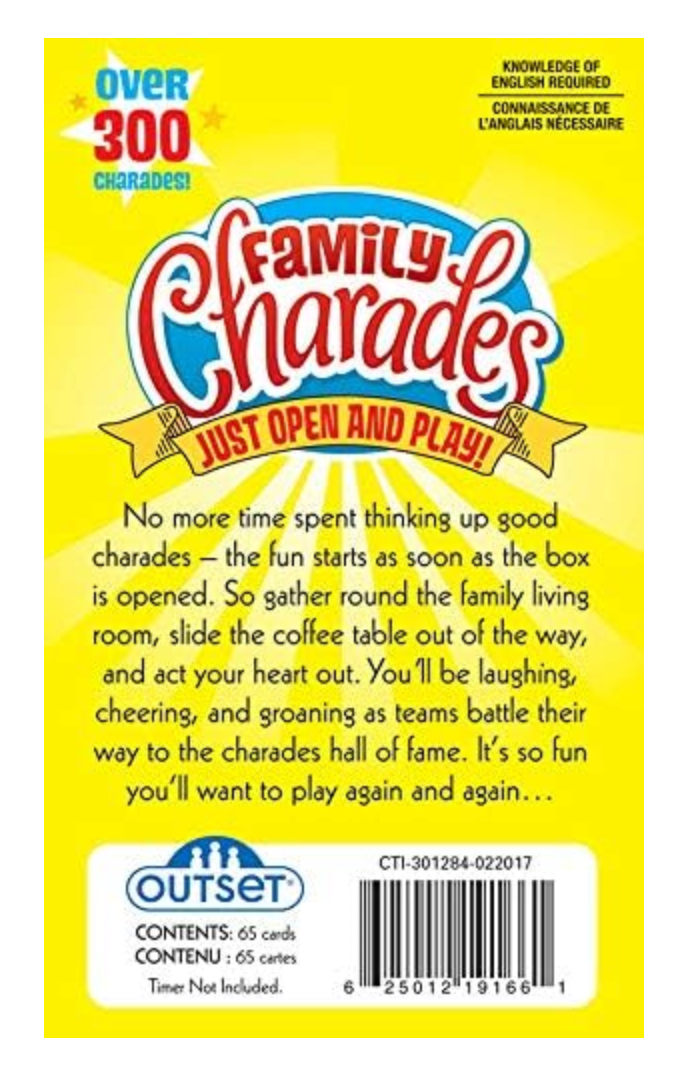 Family Charades Card Game