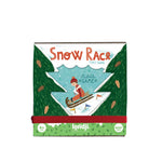 Snow Race game box with winter scene illustration on a white background