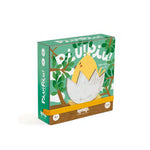 Board game box with a cartoon chicken and tree design on a white background