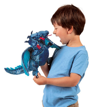 Blue Three-Headed Dragon Puppet