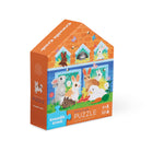 Crocodile Creek bunny house puzzle orange packaging on a white background