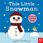 This little snowman book cover featuring a snowman on a blue background