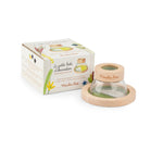 Small wooden and clear plastic bug box with decorative box on a white background