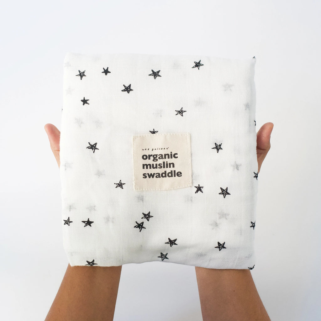 Organic Cotton Muslin Swaddle Blanket - Stars