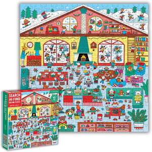 Winter Chalet 500 pc Seek and Find Family Puzzle