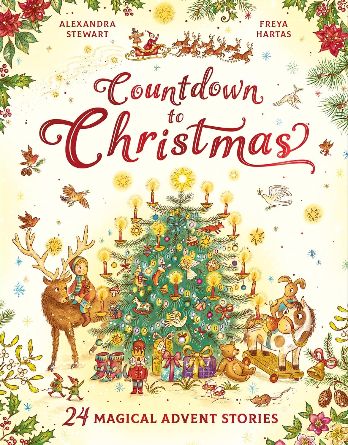 Book cover of 'Countdown to Christmas' with festive illustrations and text.
