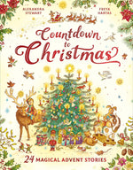Book cover of 'Countdown to Christmas' with festive illustrations and text.