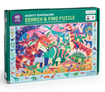 Box of Mighty Dinosaurs Search & Find Puzzle with colorful dinosaur illustrations on a white background