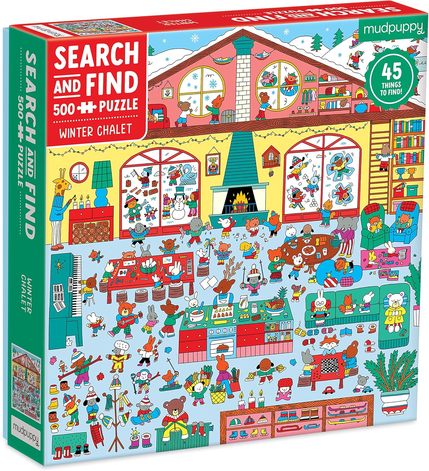 Winter Chalet 500 pc Seek and Find Family Puzzle