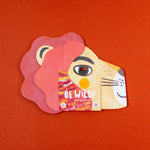 Pack of animal-themed stickers with a colorful design on an orange background