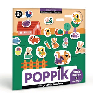 Poppik My First Stickers Cards Baby Animals