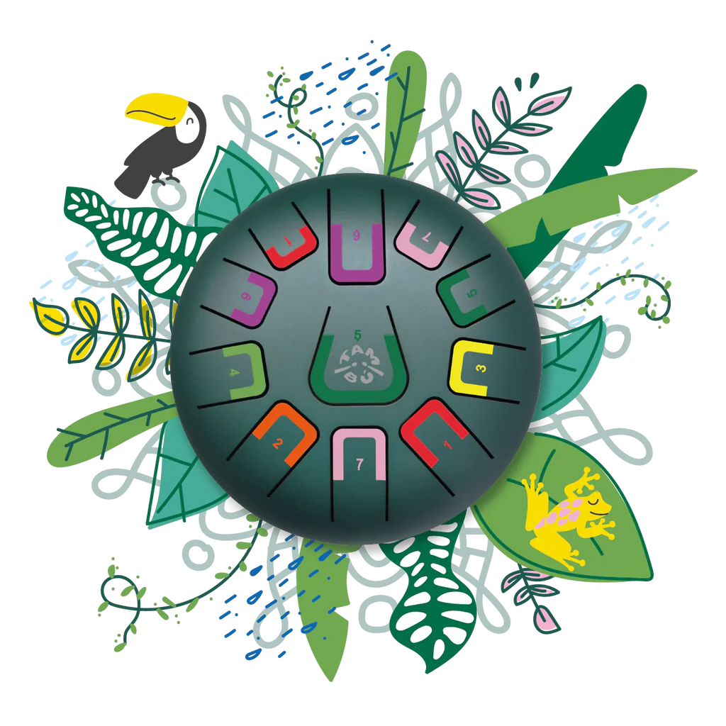 8" Tambú 11 Tones Tongue Drum, Wild Jungle