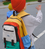 Colorblock School Bag Blue Atoll