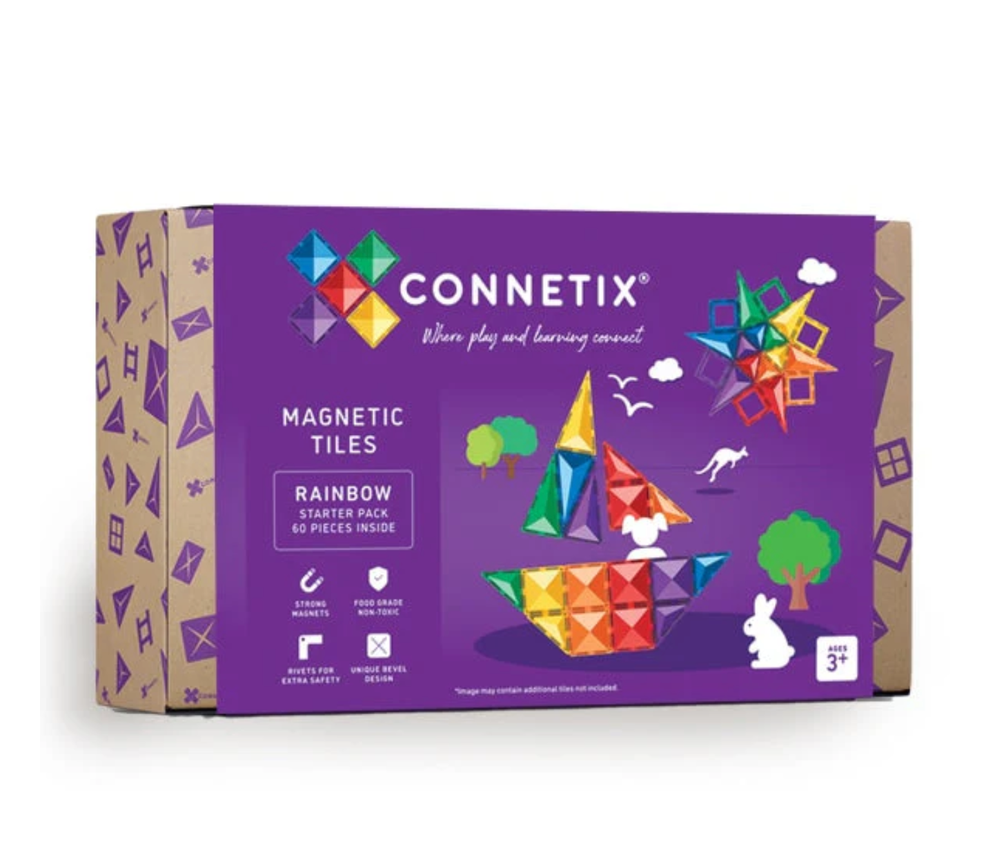 Connetix Rainbow Starter Pack, 60 Pieces