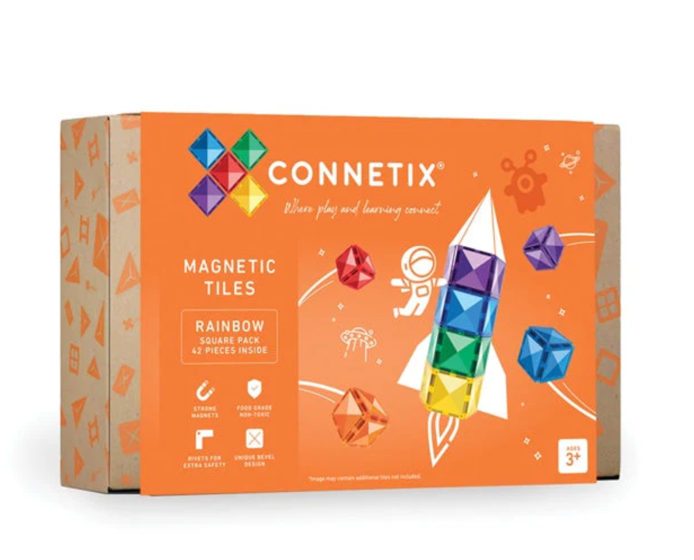 Connetix Rainbow Square Pack, 42 Pieces