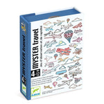 Box of 'Myster Travel' game by Djeco with airplane illustrations on a white background