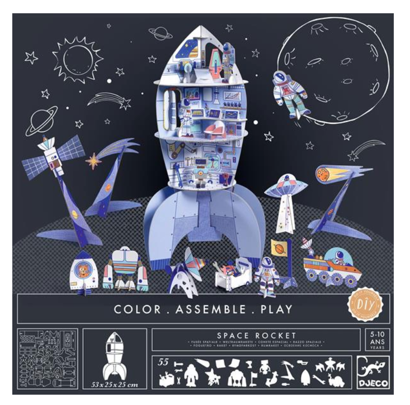 Color Assemble Play Space Rocket