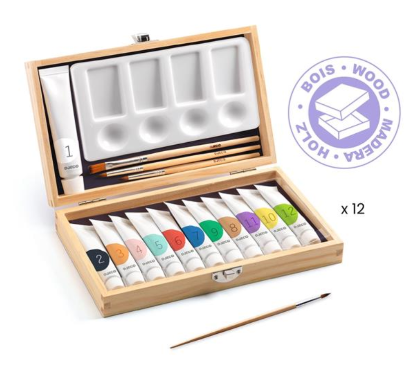 Artist's Box of 12 Gouache Tubes