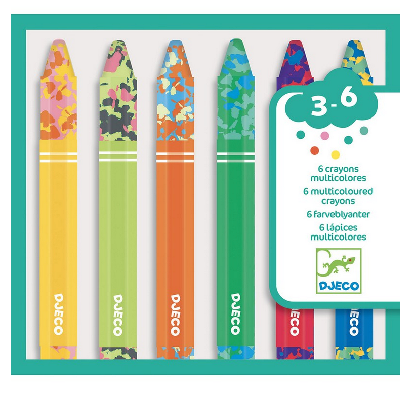 6 Multicoloured Crayons