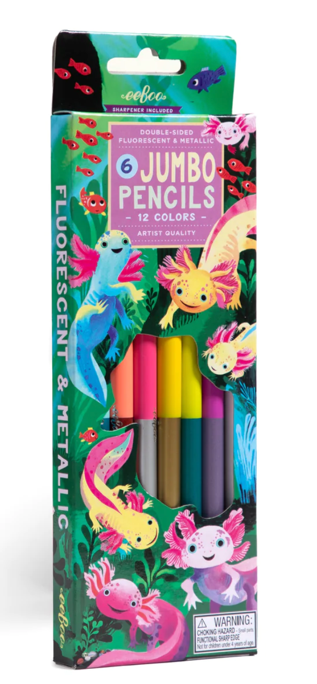 Axolotl 6 Jumbo Double-Sided Pencils