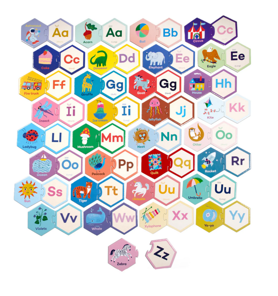 Alphabet Hexagon Puzzle Pairs