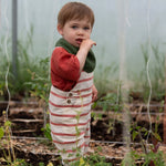 Vintage Red Stripe Dungaree Shorts