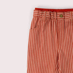 Burnt Ochre Stripe Rib Waistband Pocket Trousers