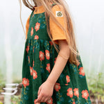 Orange Blooms Reversible Pinny Dress