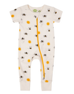 Signature 2-Way Short-Sleeve Zippy Romper Bees