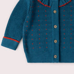 Midnight Frill Snuggly Knitted Cardigan