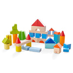 46 pc Colored Wooden Building Blocks Set