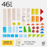 46 pc Colored Wooden Building Blocks Set