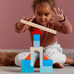46 pc Colored Wooden Building Blocks Set