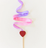 Heart Silk Streamer Wand