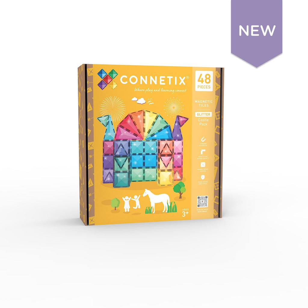 Connetix Glitter Castle Pack, 48 Pieces