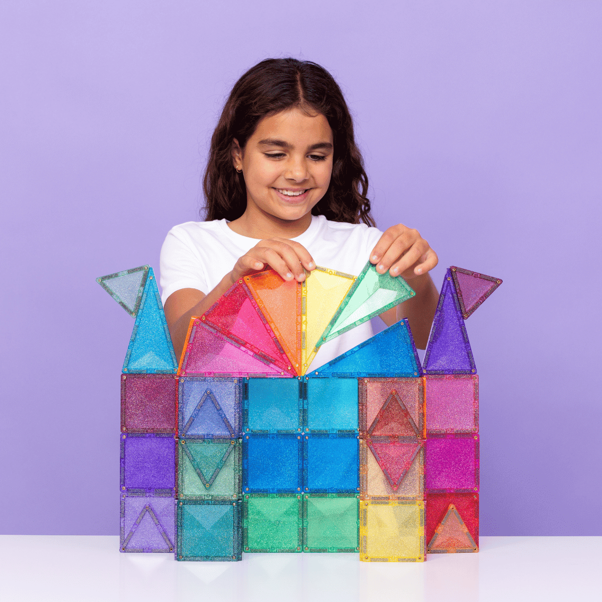 Connetix Glitter Castle Pack, 48 Pieces