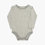 Cloud Long Sleeve Onesie Heather Grey Stripe
