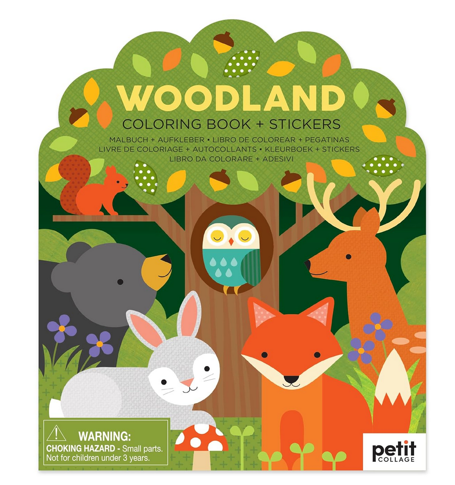 Woodland Coloring Book with Stickers