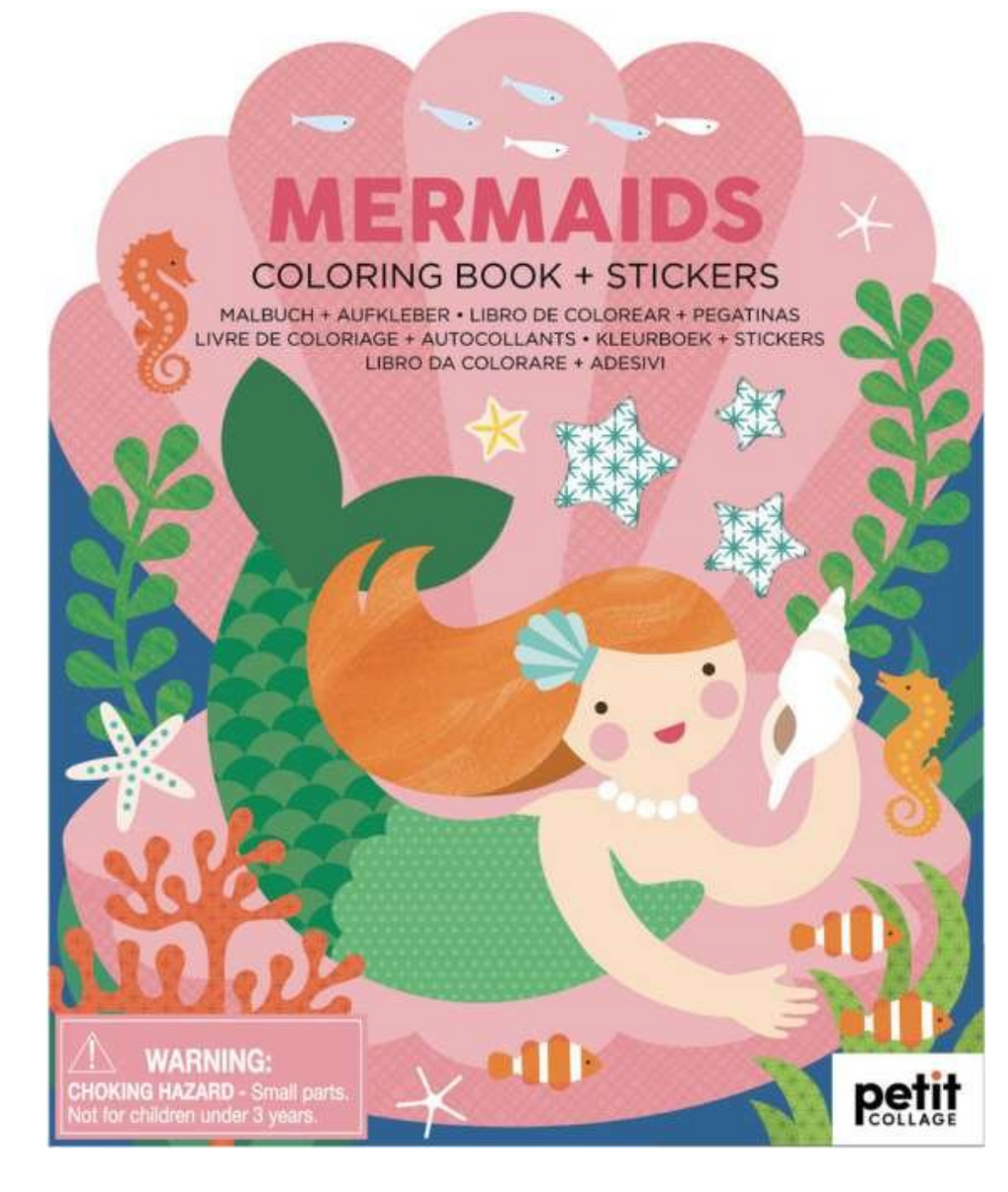 Mermaids Coloring Book with Stickers