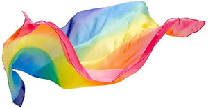a flowing, gradient rainbow silk on a white background