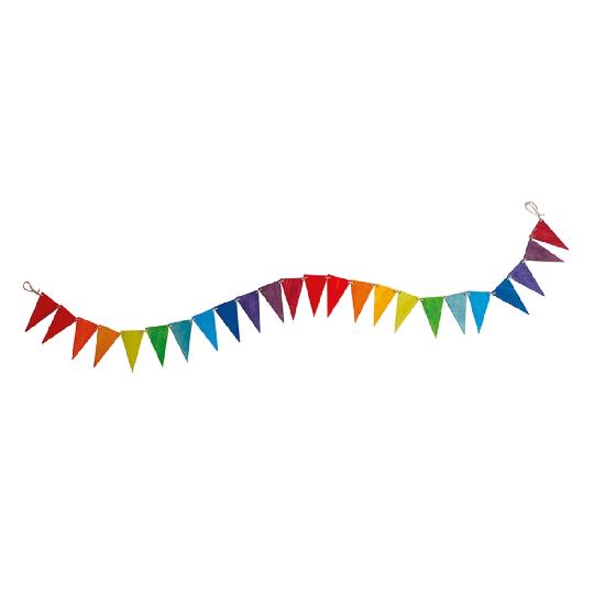 Rainbow Wooden Pennant Banner