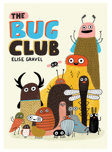 Cream-coloured book with colourful illustrated bugs in a cartoon style