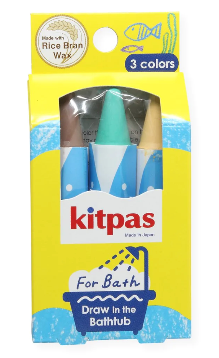 Kitpas Bath Crayons Set/3 Green, Yellow, and Brown